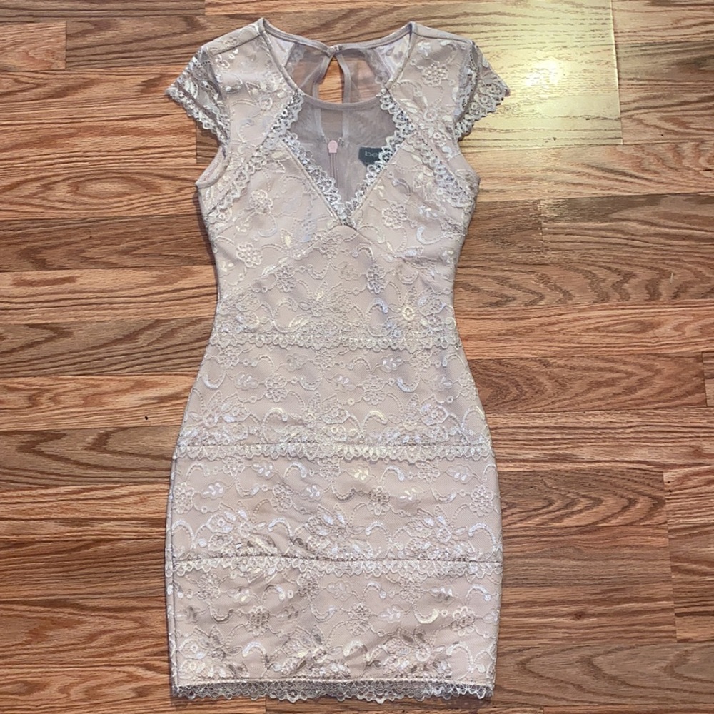 BEBE Light pink lace dress NWOT